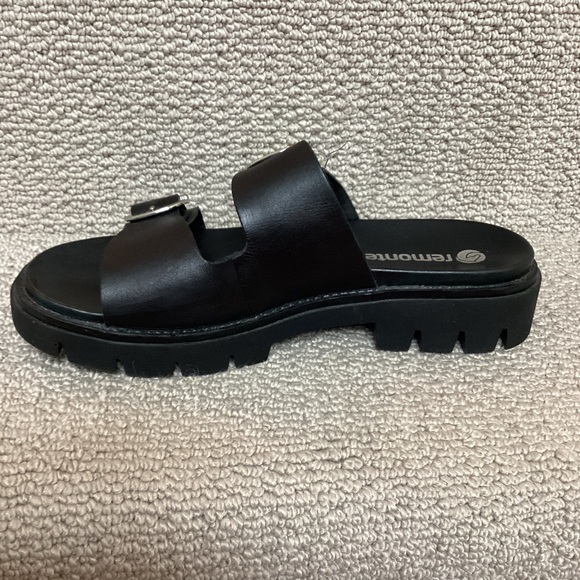 Remonte size 40 Black Leather Platform Sandals - Picture 6 of 8